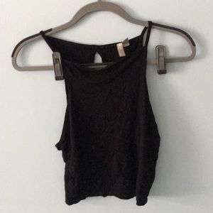 Black halter crop top asos